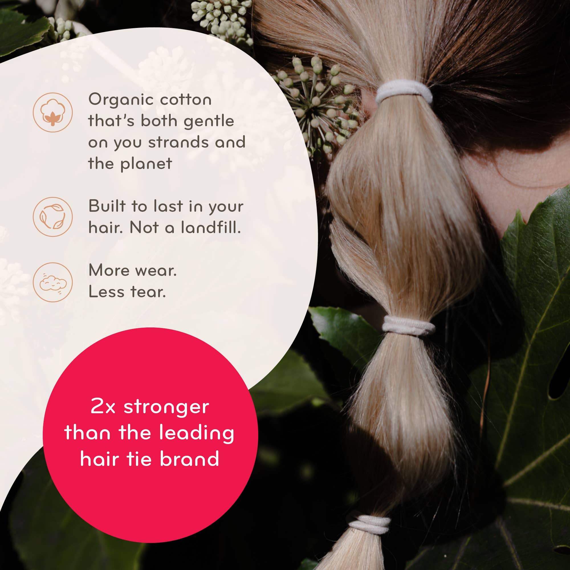 Plastic-free Round Hair Ties - Mini 12-pack - Golden Fibres