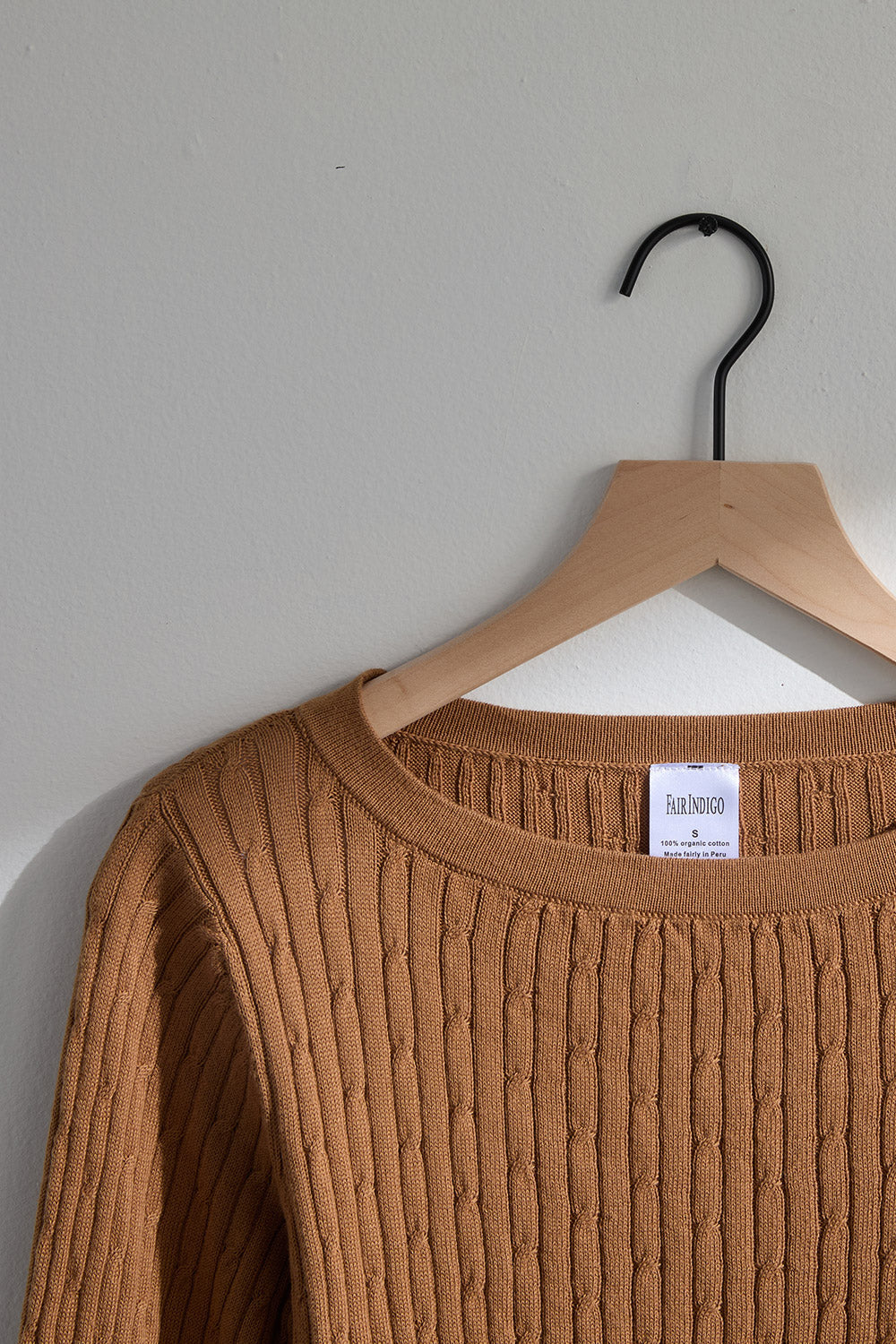 Women's Organic Cotton Cable Knit Boat Neck Sweater