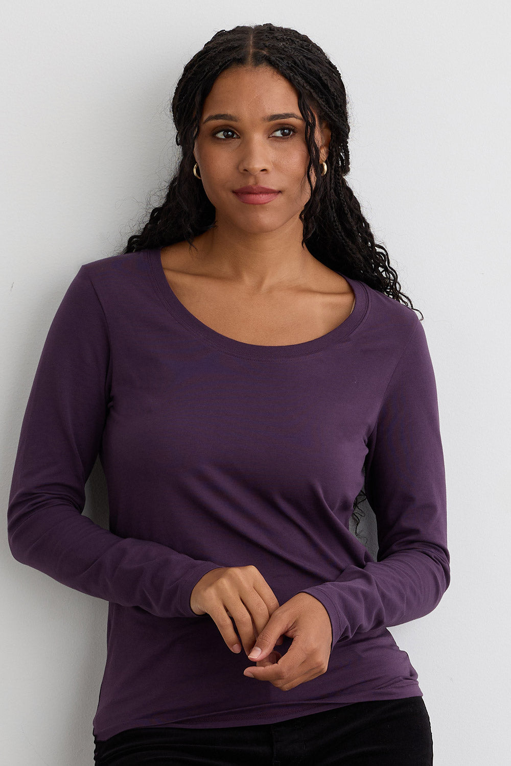 Women's Organic Cotton Scoop Neck Long Sleeve Tee