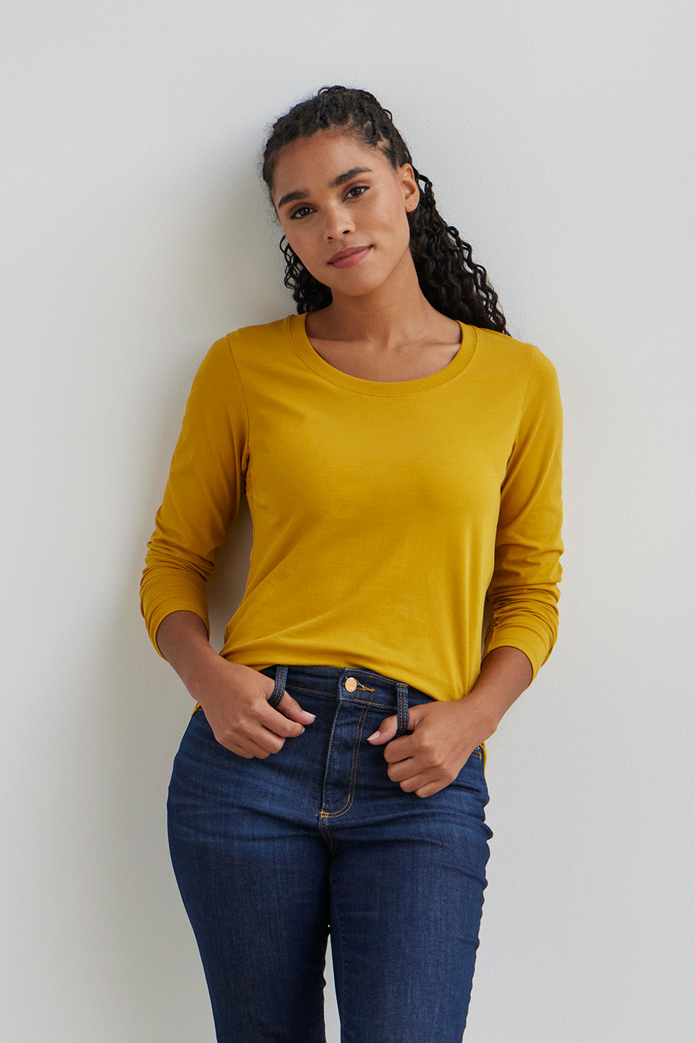 Women's Organic Cotton Scoop Neck Long Sleeve Tee