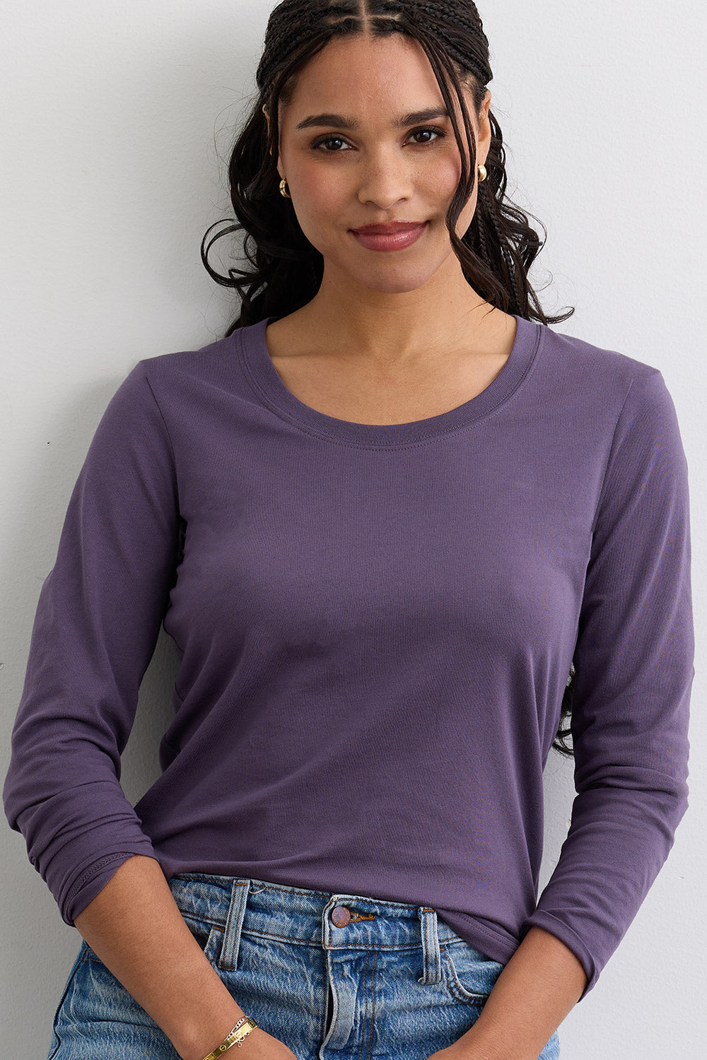 Women's Organic Scoop Neck Long Sleeve Tee