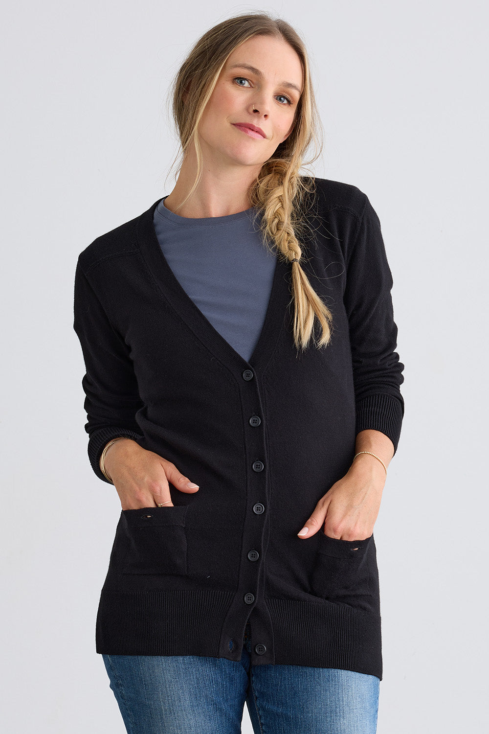 Women's Organic Boyfriend Cardigan Sweater