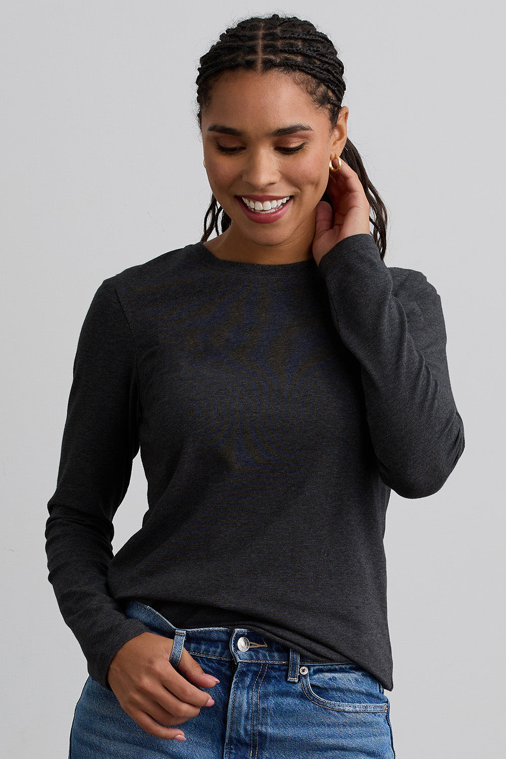 Women's Organic Cotton Long Sleeve Crew Neck T-shirt