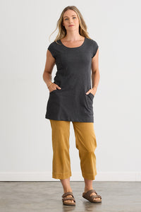 Women's Organic Cotton Cap Sleeve Tunic with Pockets