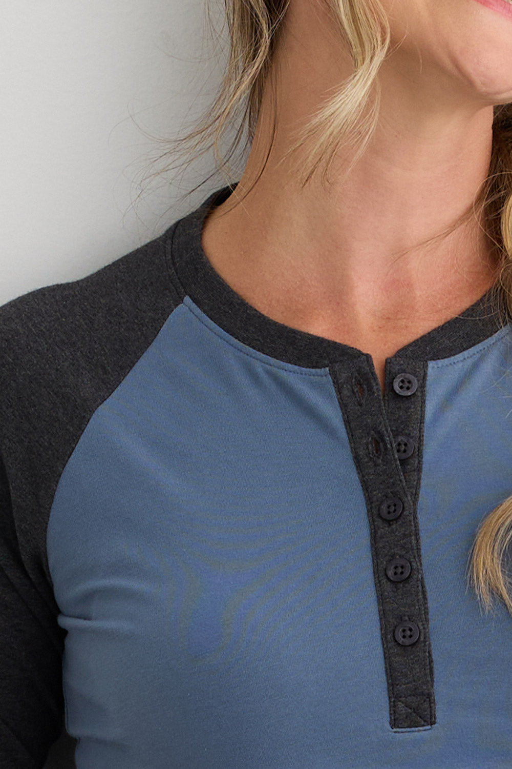 Women's Organic Cotton Long Sleeve Raglan Henley