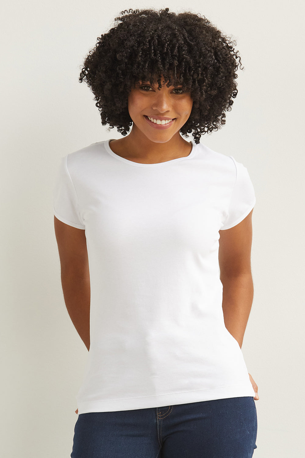 Women's Luxe 100% Organic Cotton Jewel Neck Tee