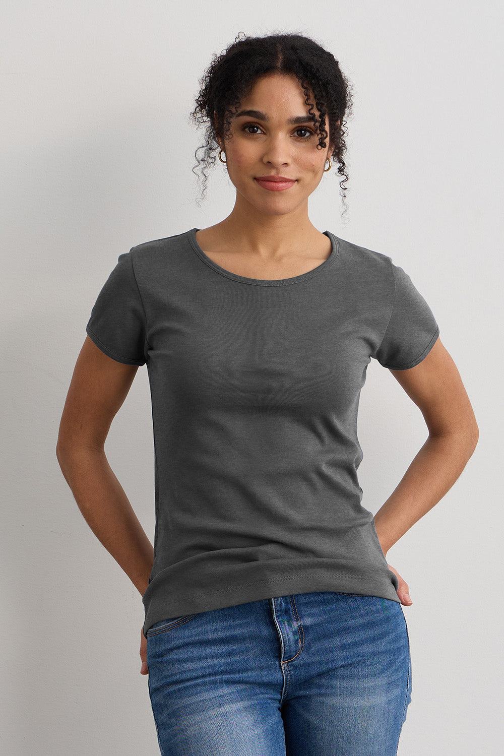 Women's Luxe 100% Organic Cotton Jewel Neck Tee