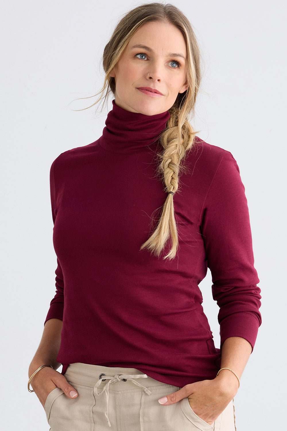 Women's Luxe 100% Organic Cotton Turtleneck