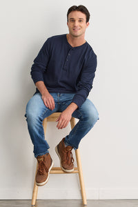 Men's Luxe 100% Organic Cotton Long Sleeve Henley