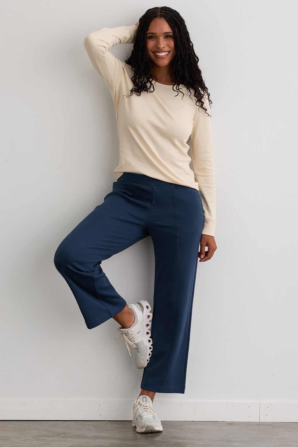 Women's 100% Organic Cotton Relaxed Long Sleeve Crew Neck T-Shirt