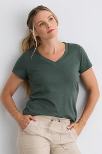 Women's 100% Organic Cotton Relaxed V-neck T-shirt
