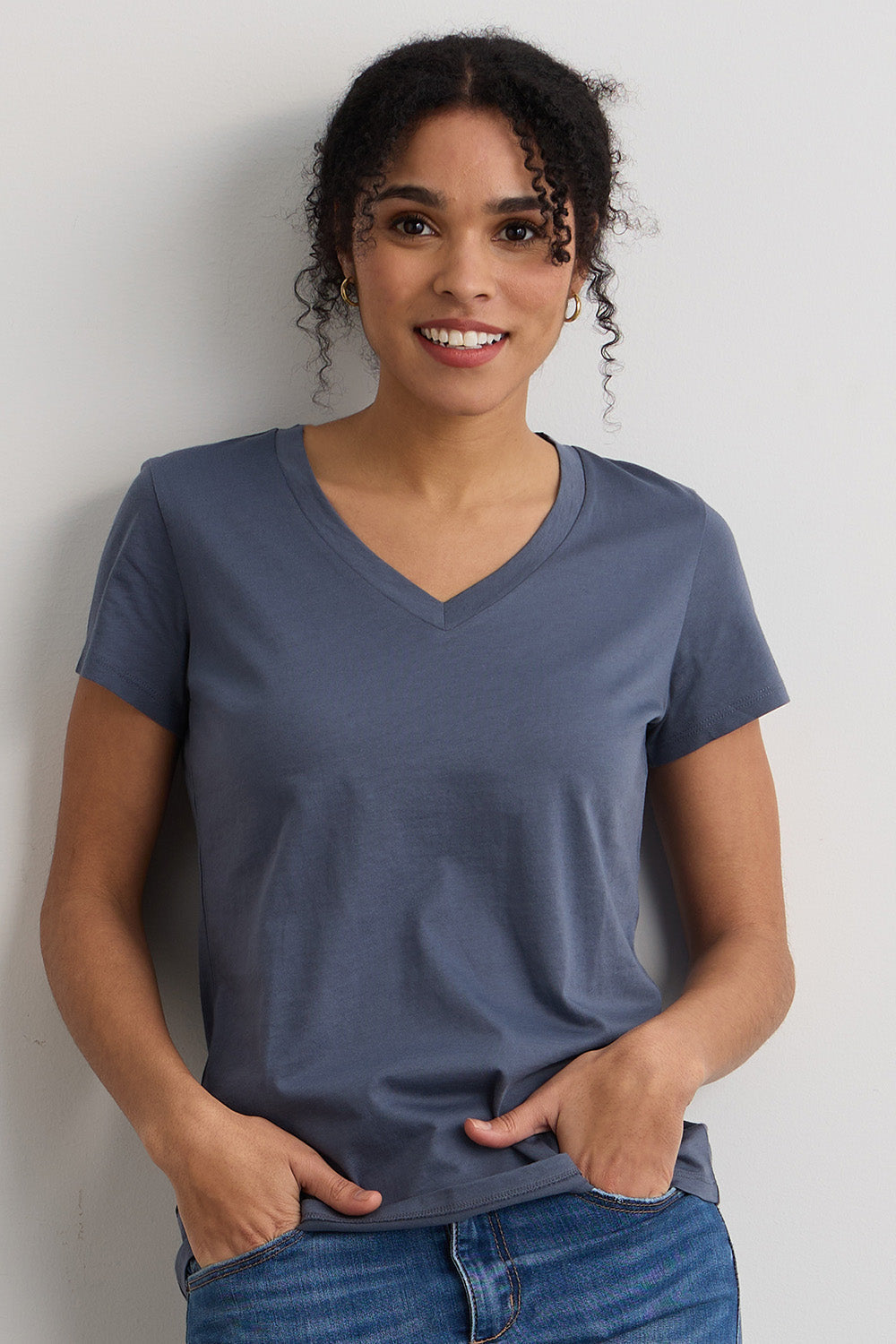 Women's 100% Organic Cotton Relaxed V-neck T-shirt
