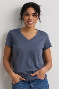 Women's 100% Organic Cotton Relaxed V-neck T-shirt