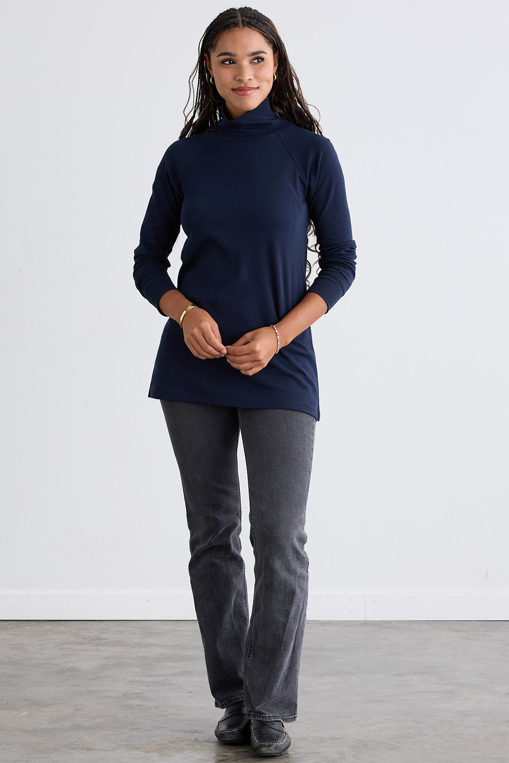 Women's Luxe 100% Organic Cotton High-Neck Tunic