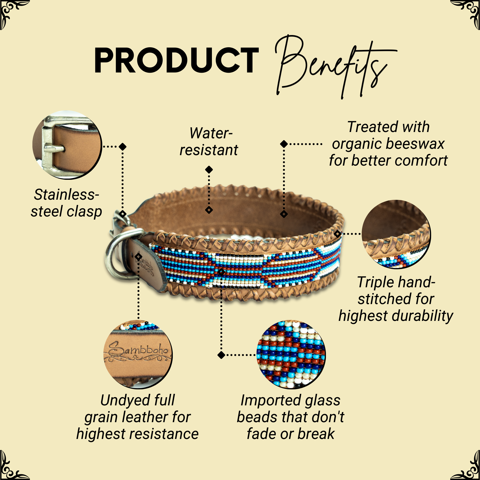 Rio Sambboho dog collar (made to order)