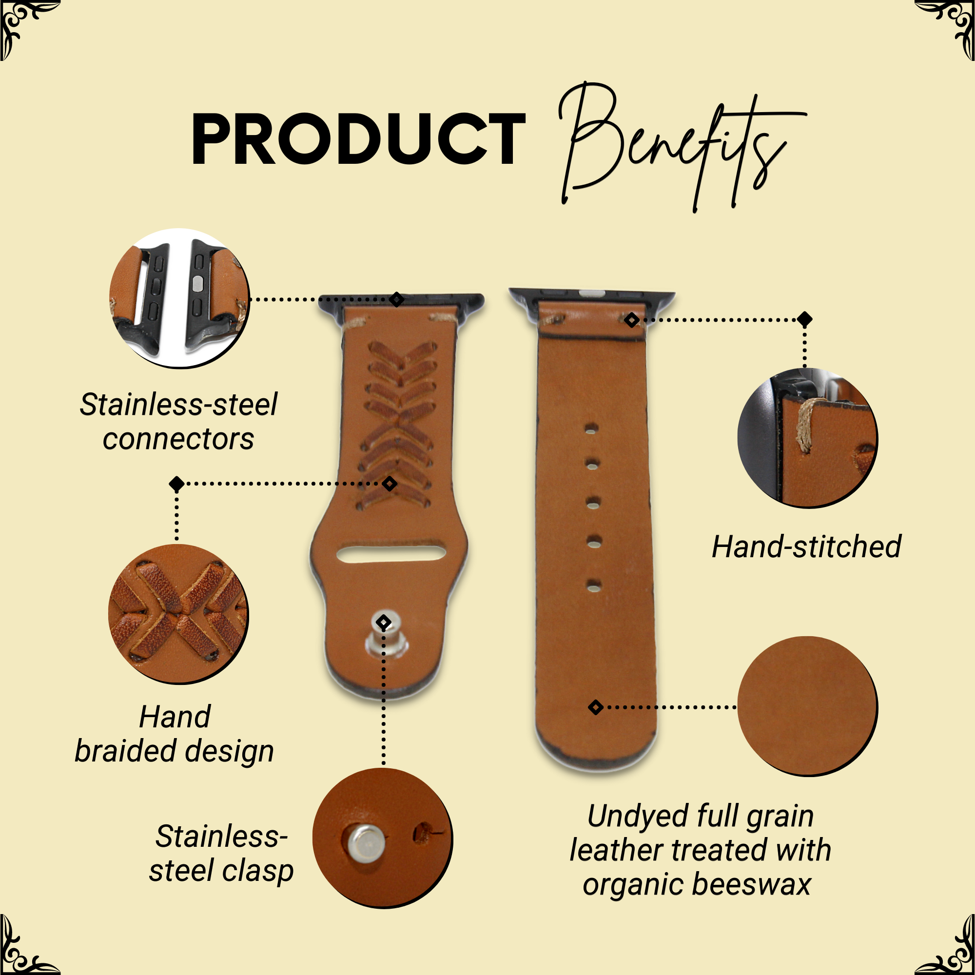 Braided Leather Apple Watch Band