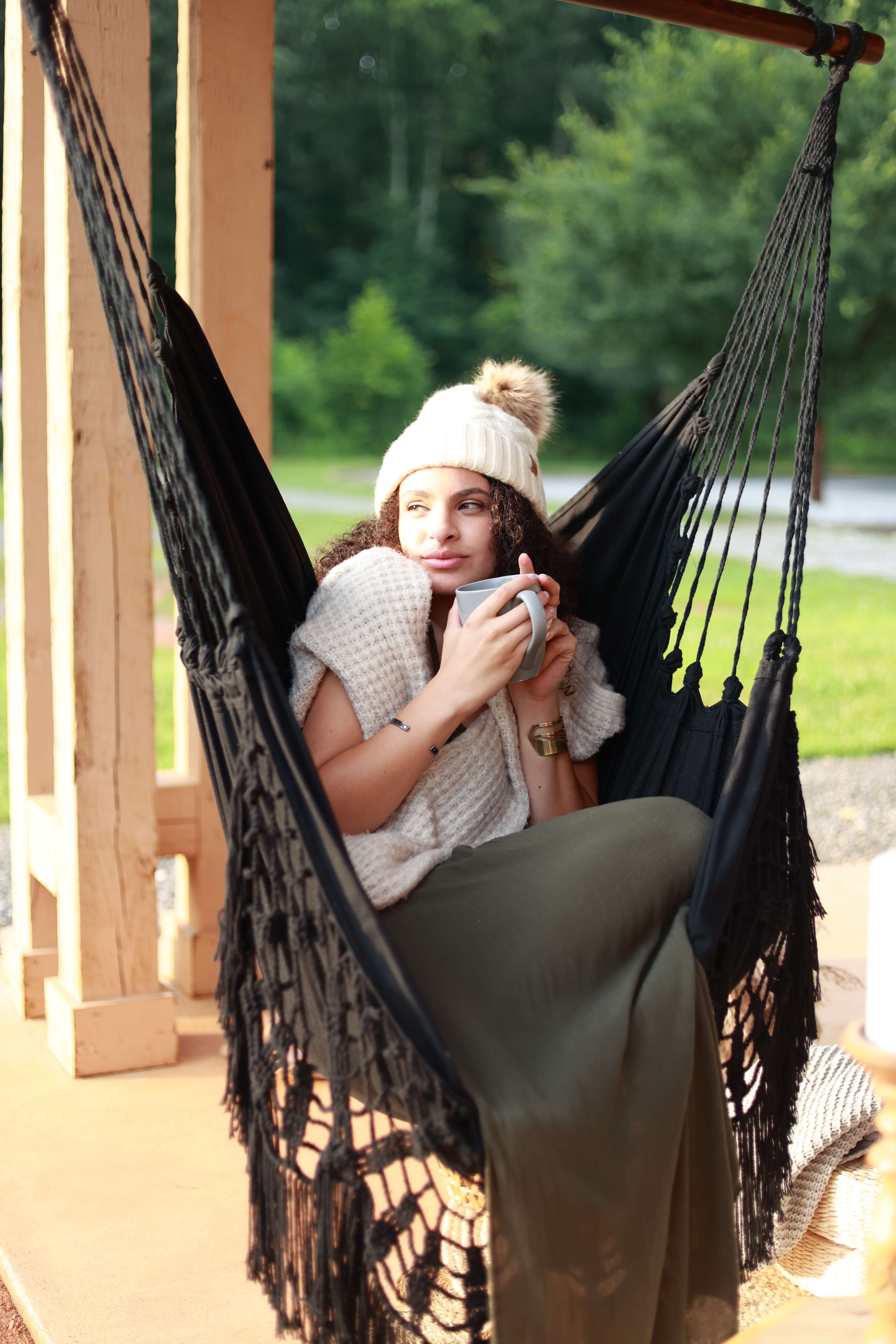 Black Boho Black Hammock Chair | NINA