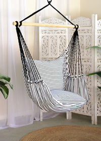 Striped Black and White Hammock Chair Swing