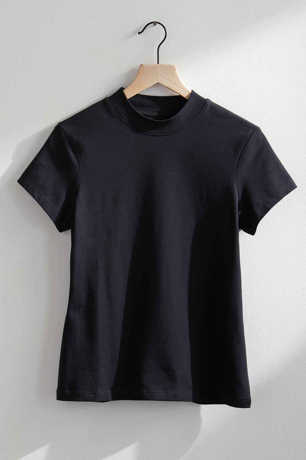 Women's Slim Organic Cotton Short Sleeve Mock Neck Top