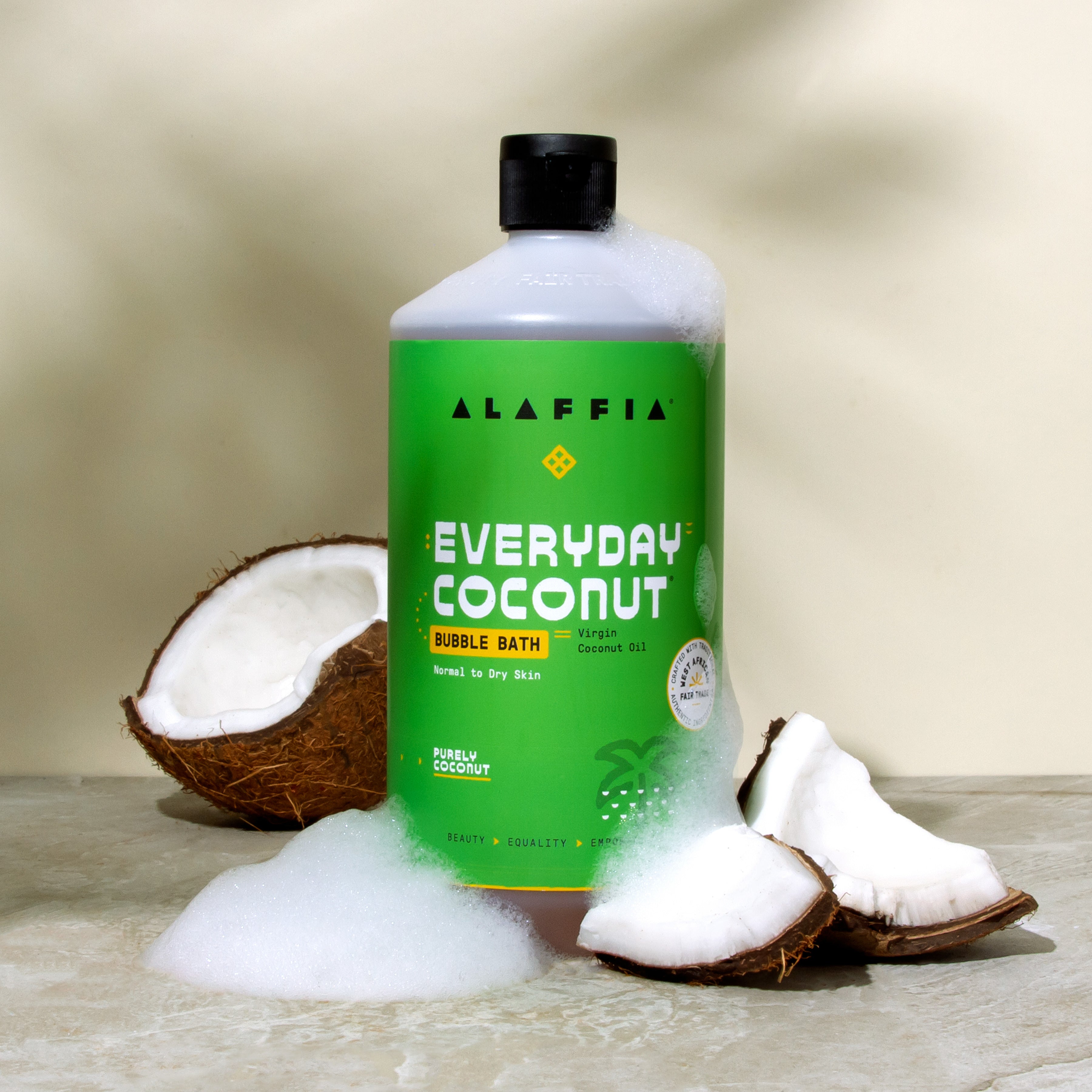 Alaffia EveryDay Coconut Bubble Bath, Purely Coconut 32oz