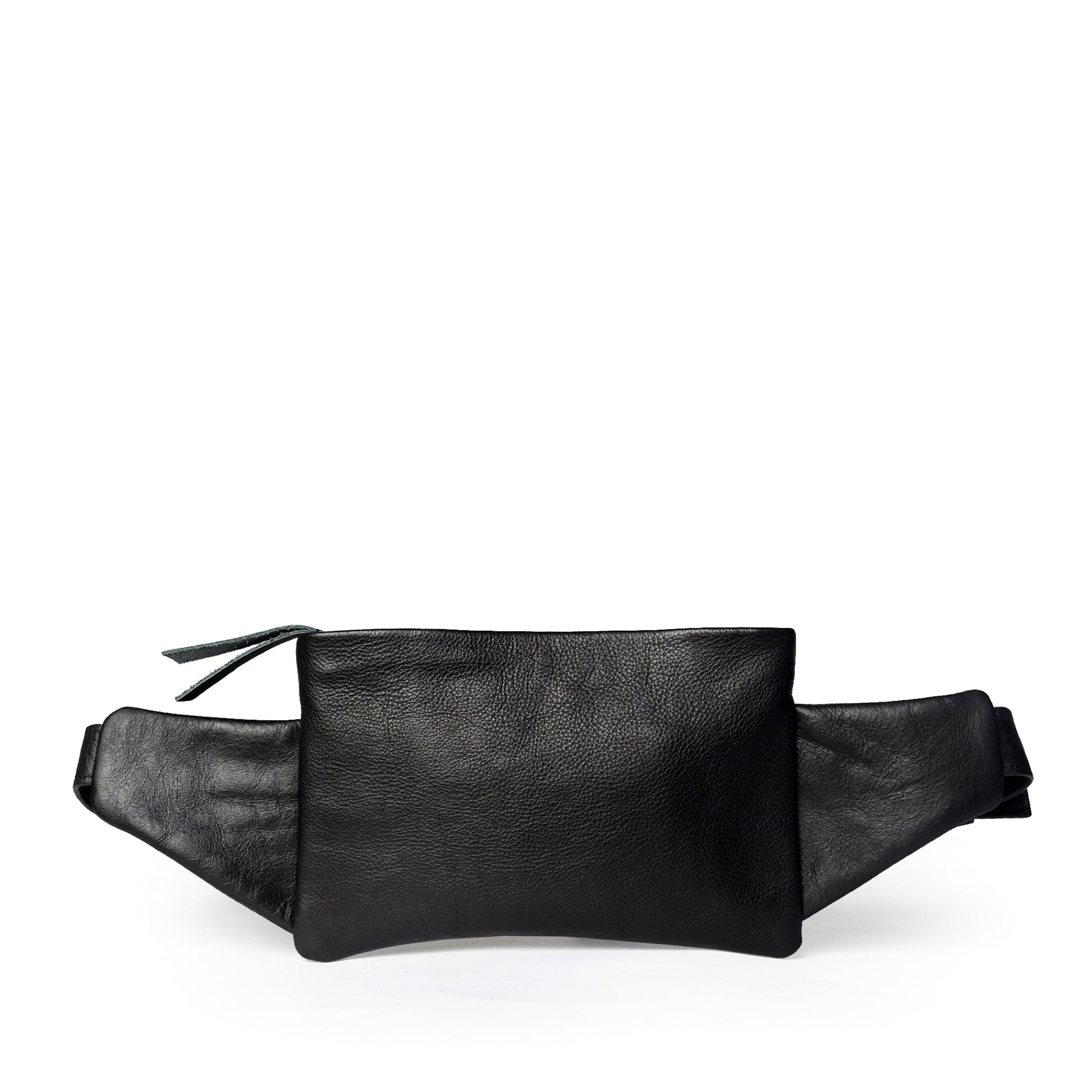 Black Leather Crossbody Belt Bag