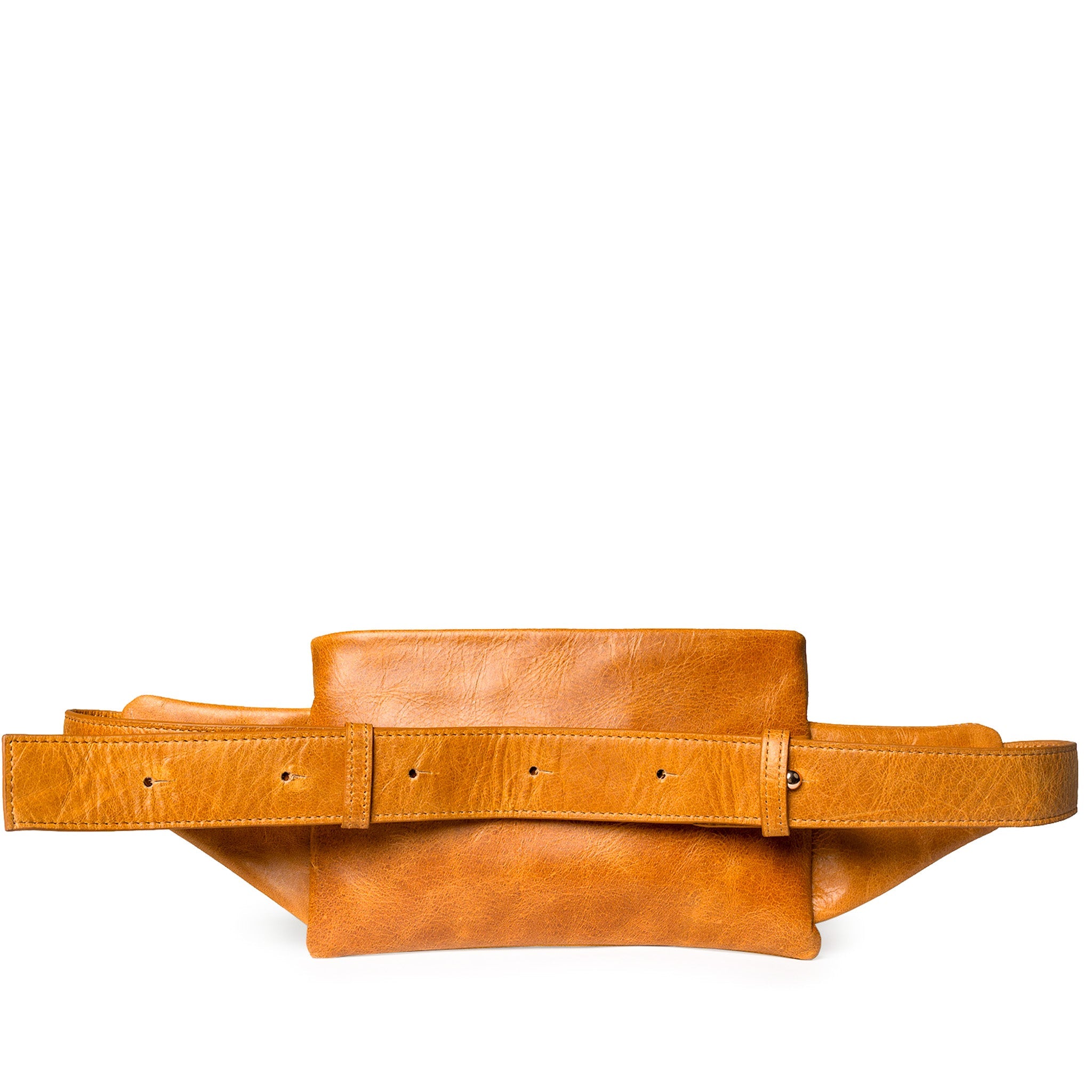 Camel Leather Crossbody Belt Bag