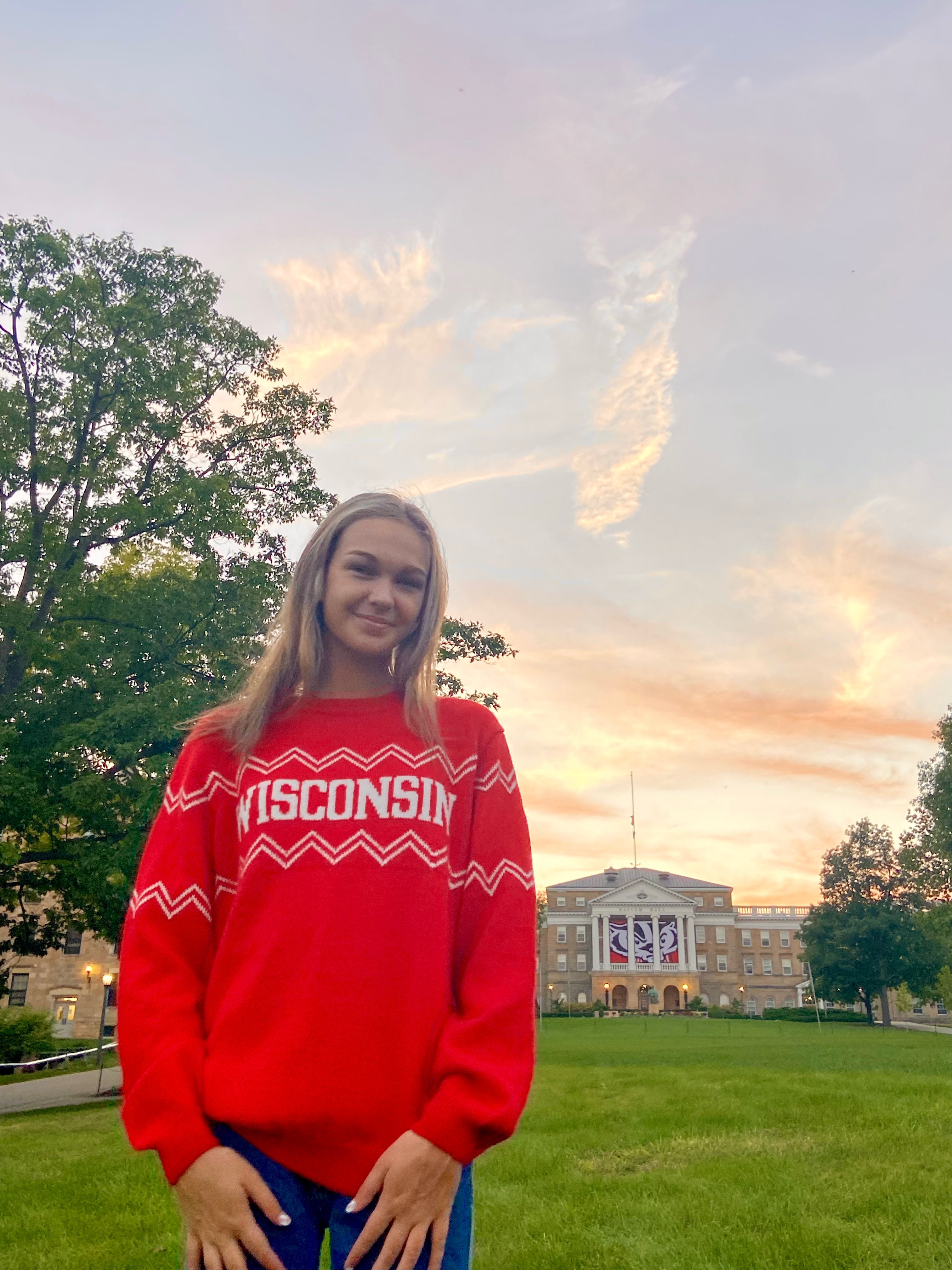 Wisconsin Alpaca Crew Neck Sweater - Red