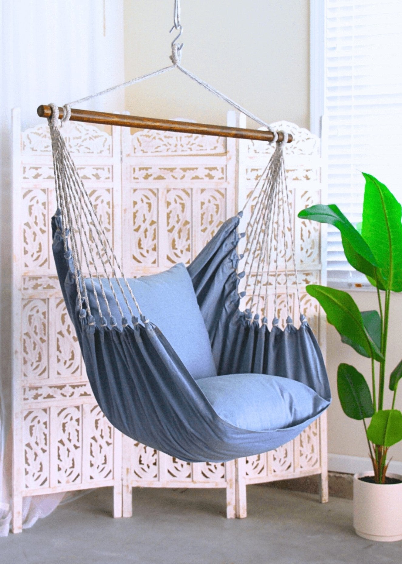 Blue Jeans Indoor Hammock Chair Swing | DENIM, image size:1325x1856