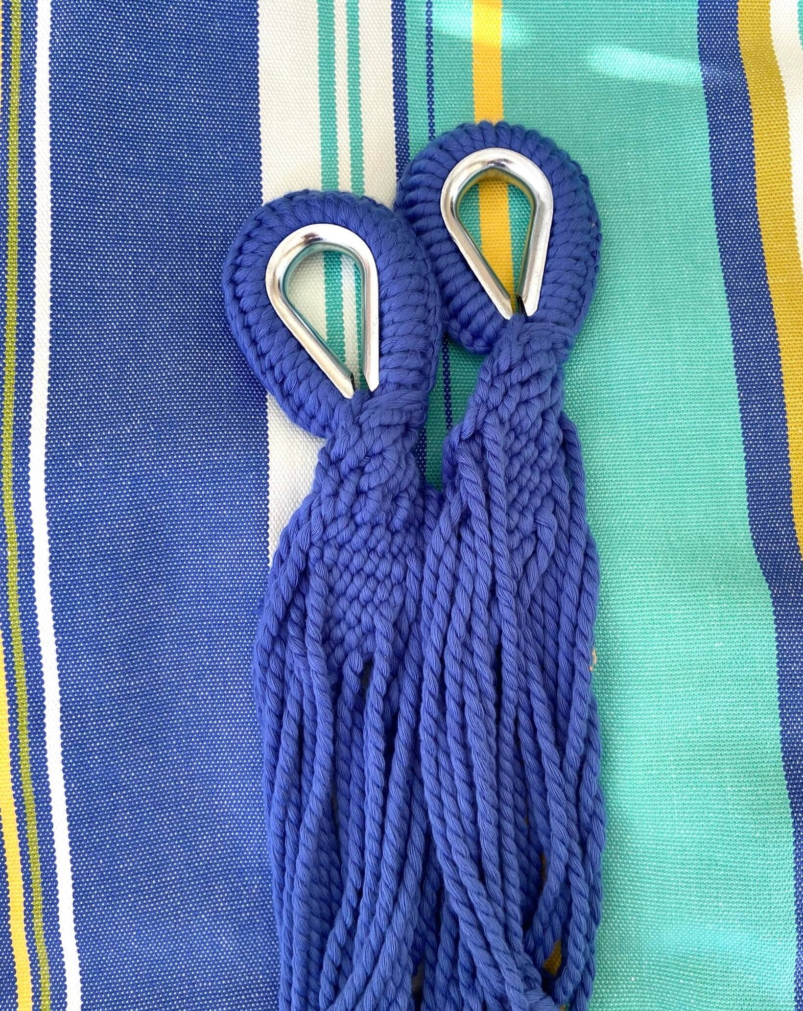 Striped Blue Green Cotton Canvas Hammock | OCEAN