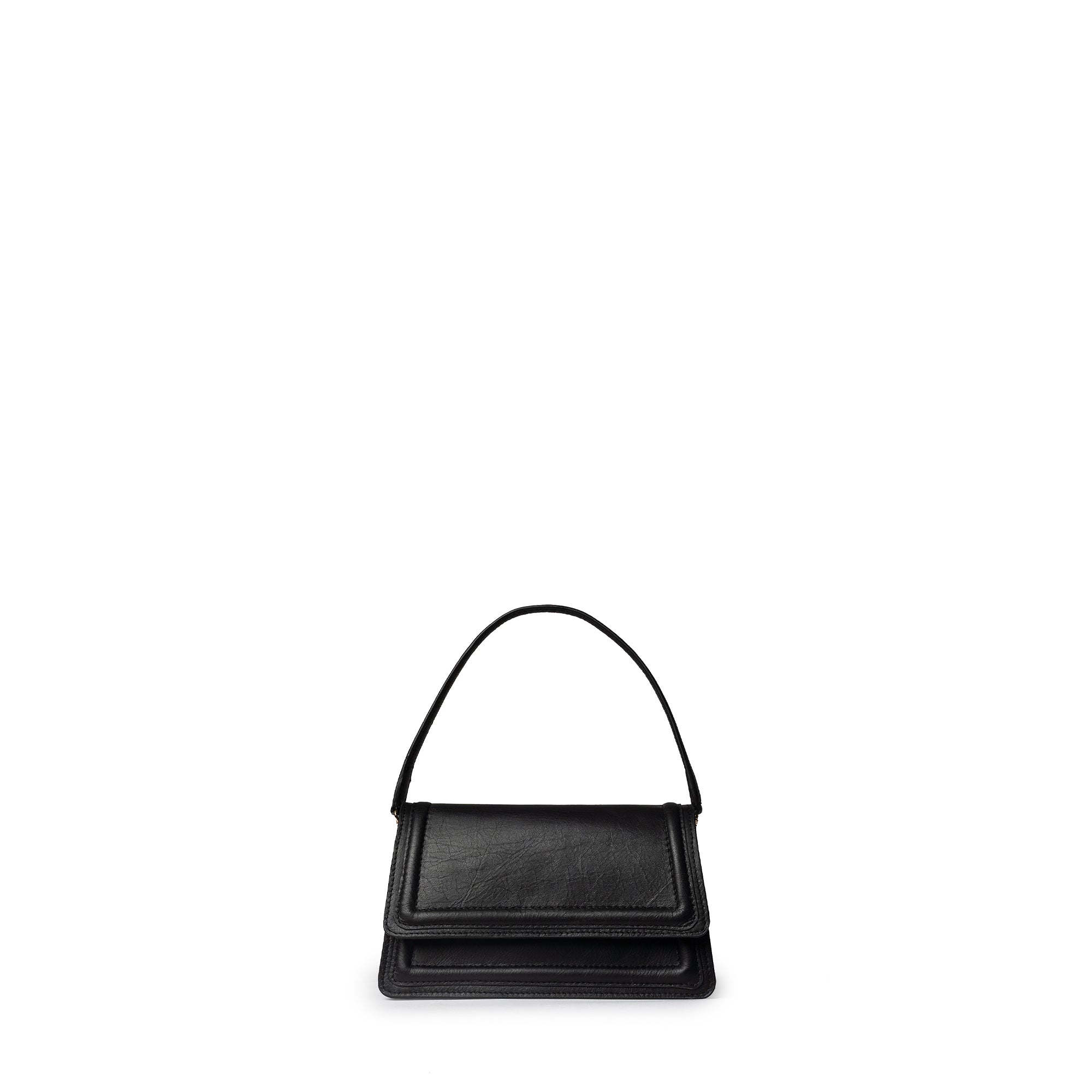 Black Leather Mini Crossbody Bag