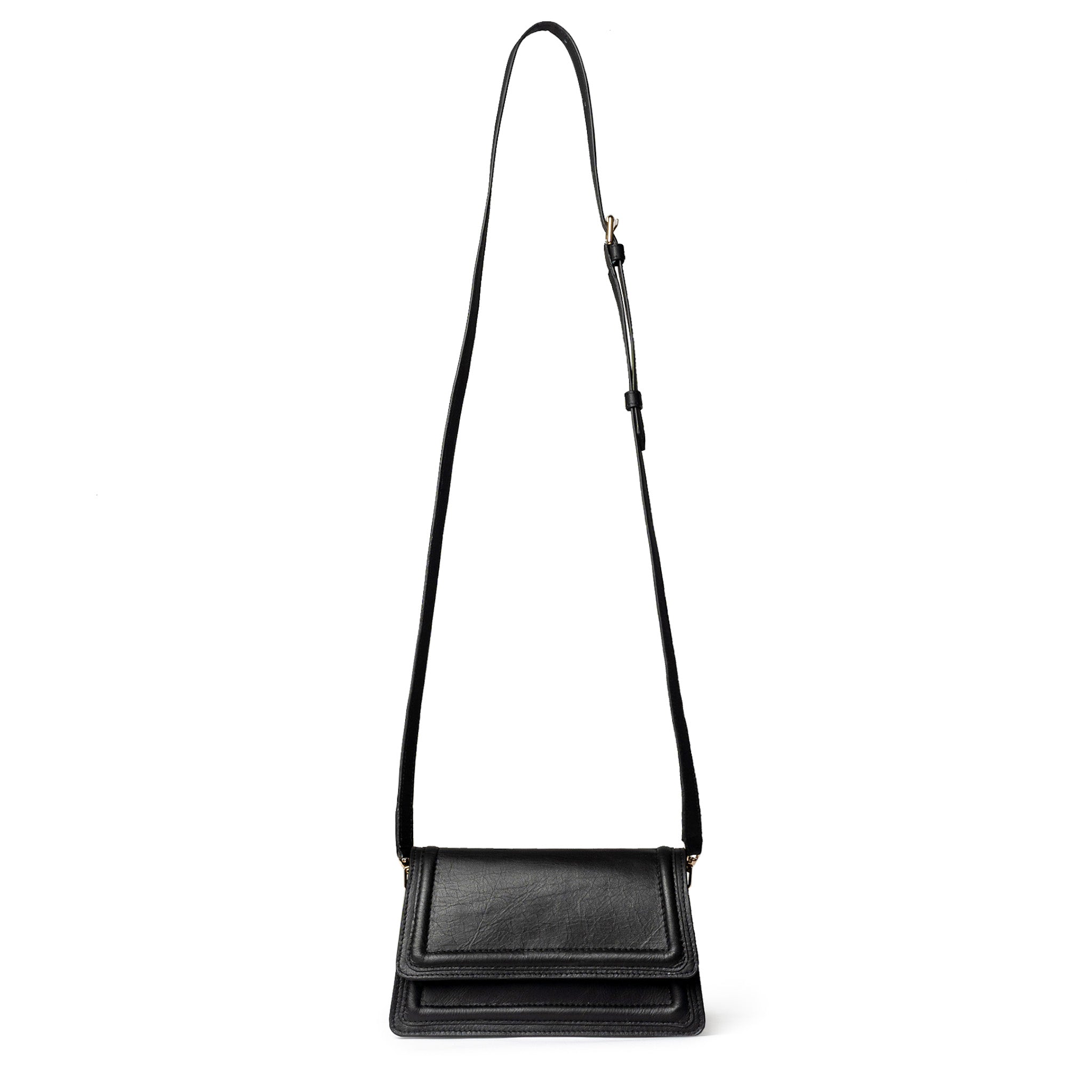 Black Leather Mini Crossbody Bag