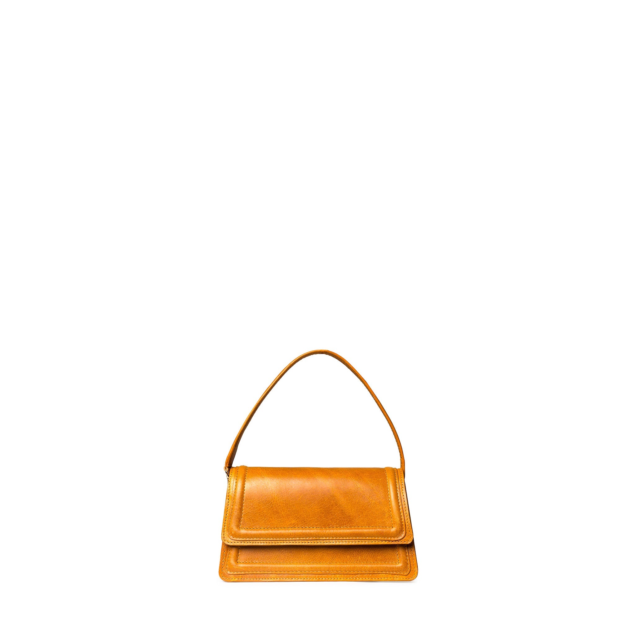 Camel Leather Mini Crossbody Bag