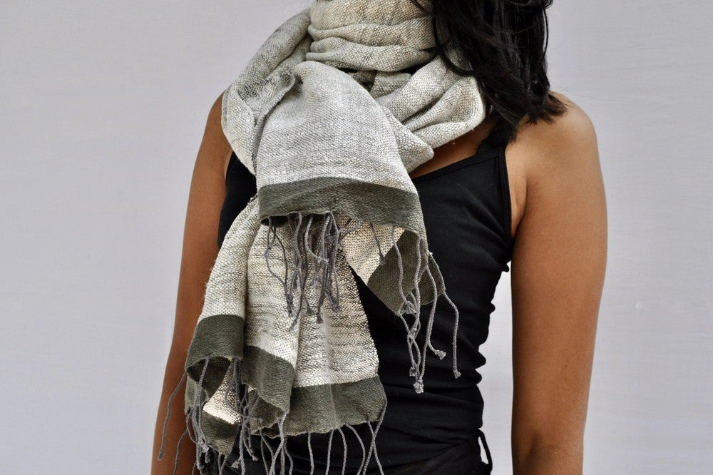 Stella Handwoven Ethiopian Silk and Cotton Shawl