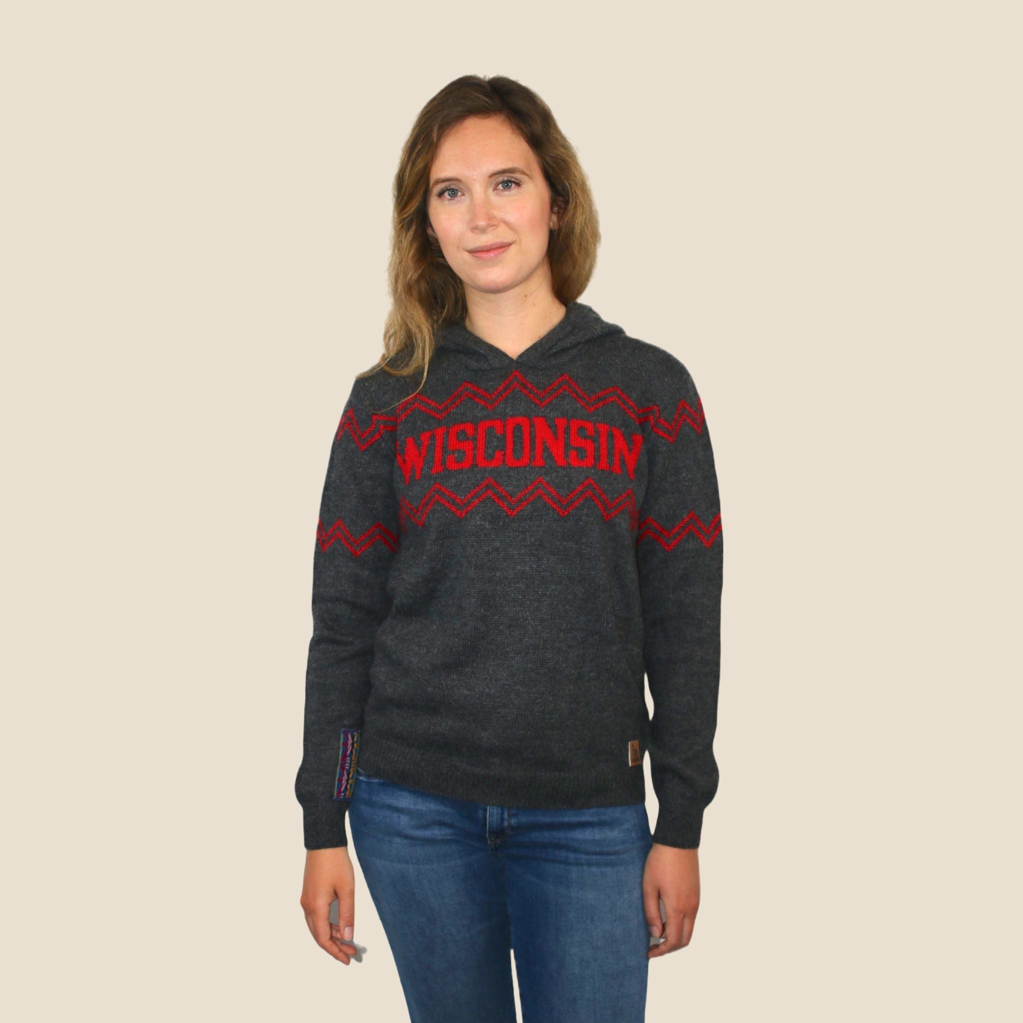 Wisconsin Alpaca Hoodie - Light Gray