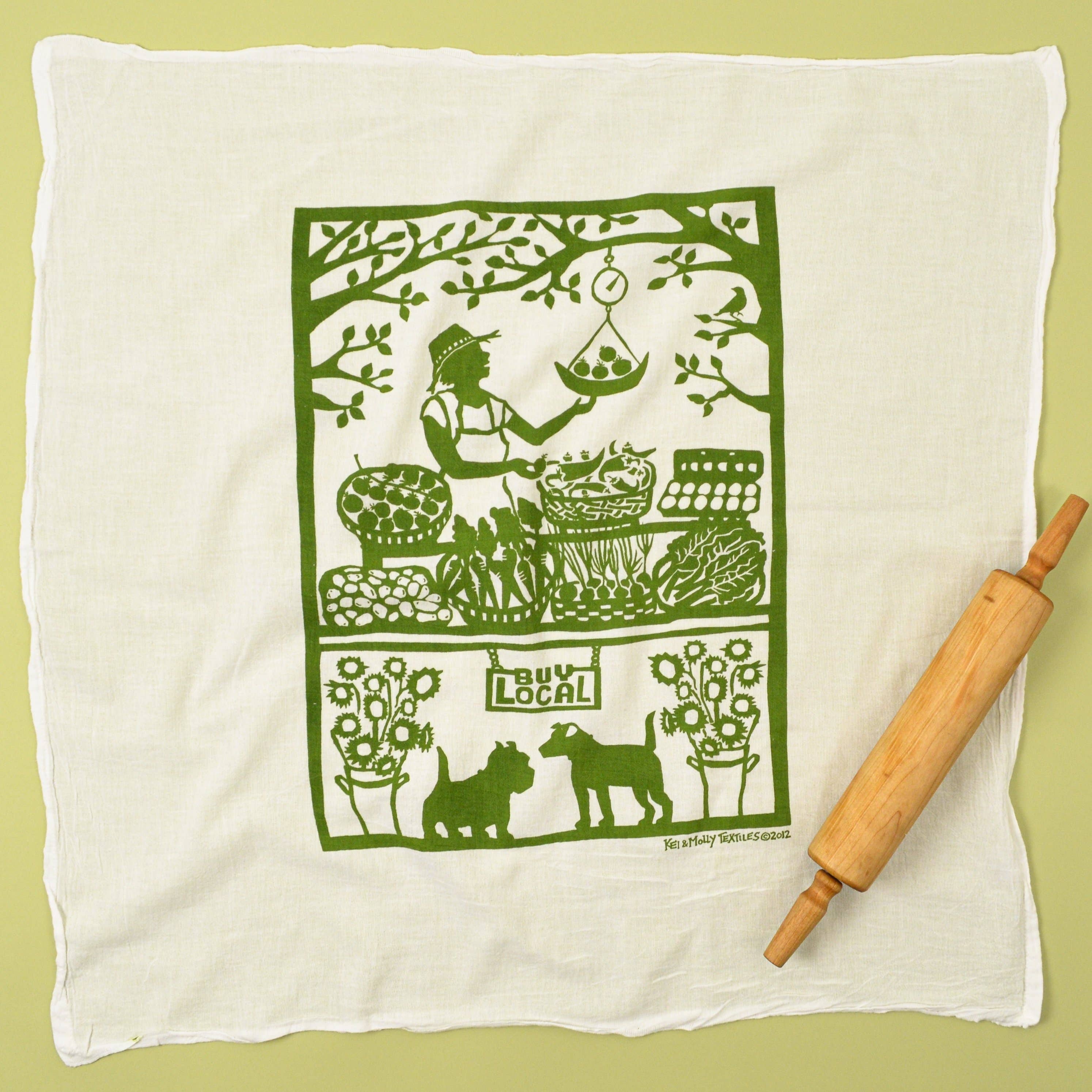Flour Sack Dish Towel - Buy Local