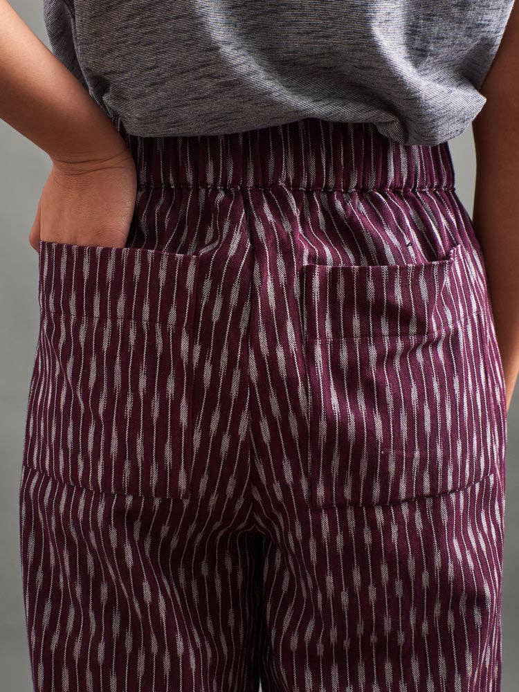 Rosie Pant Plum Ikat