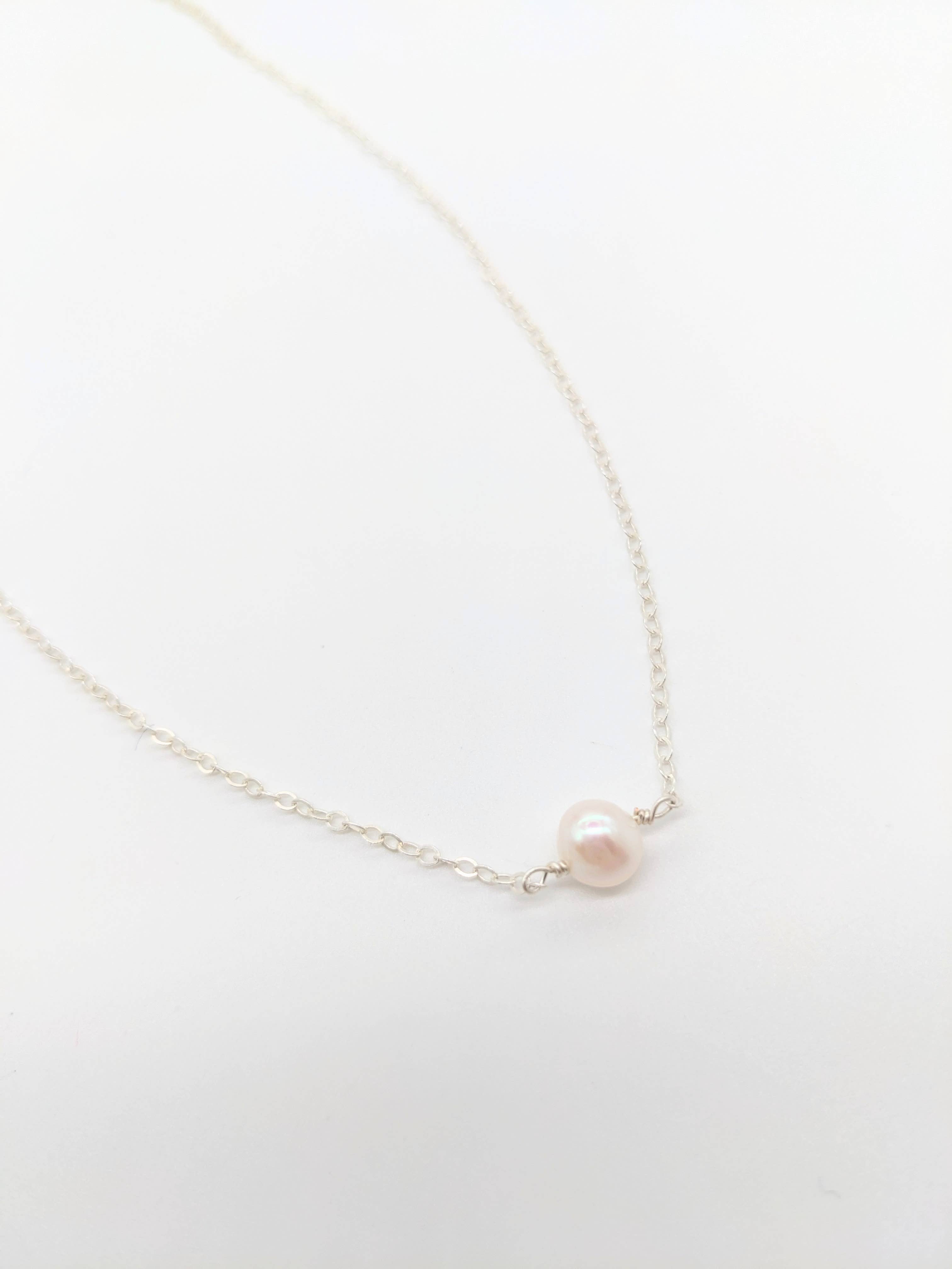 Leeda Pearl Necklace in Sterling Silver