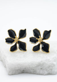 Bloom Earrings in Midnight Black