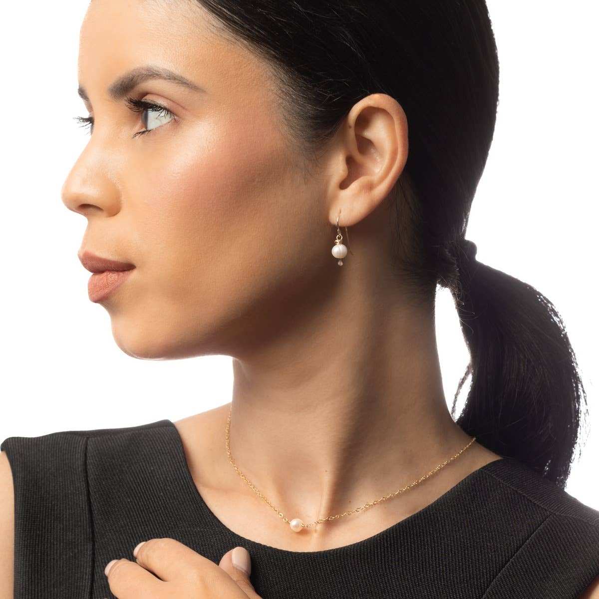 Leeda Pearl Earrings in 14k Gold Filled