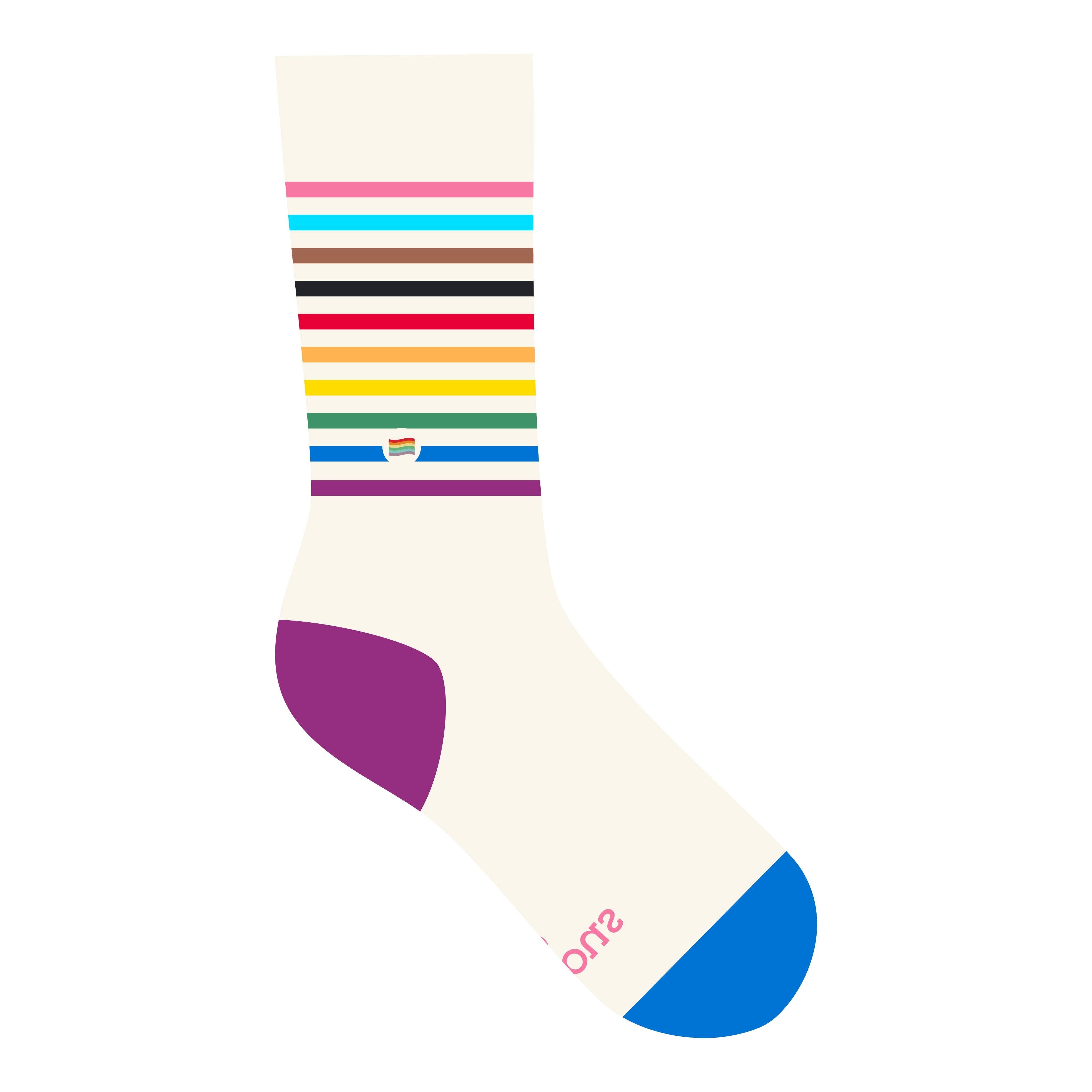 Socks that Save LGBTQ Lives (Beige Pride Flag)