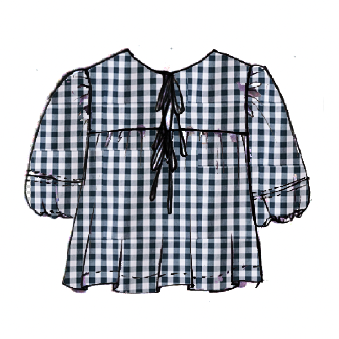 Navy Gingham Mira Top