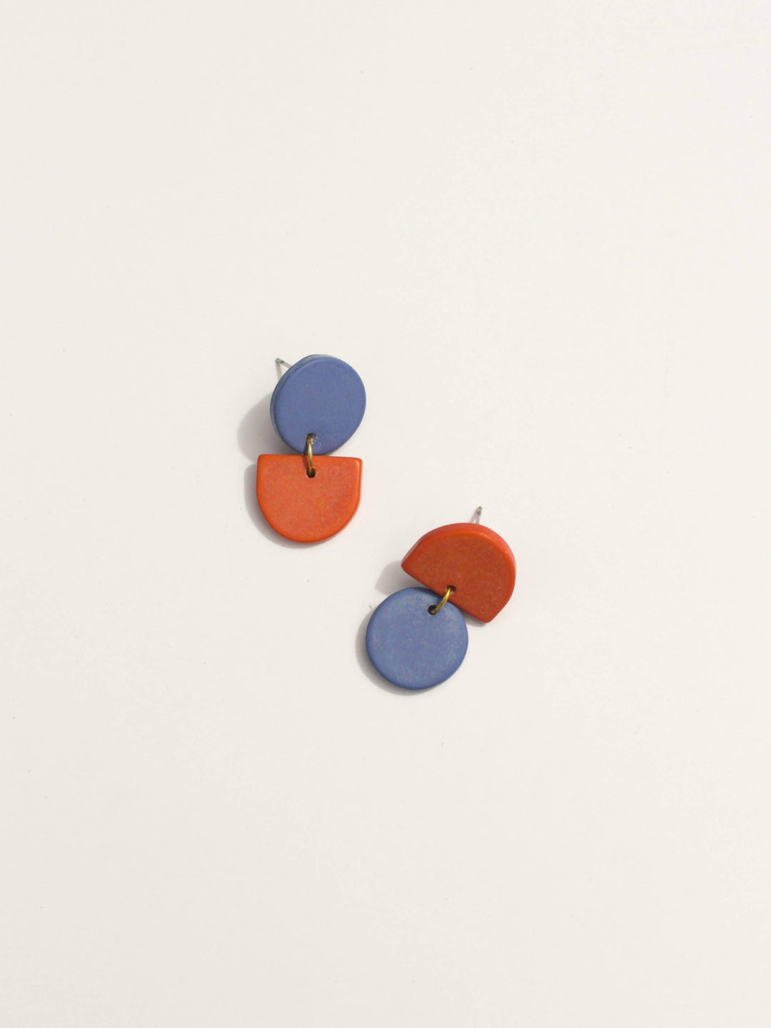 Backflip Clay Earrings Coral Lapis Red/Blue - Ethical Trade Co