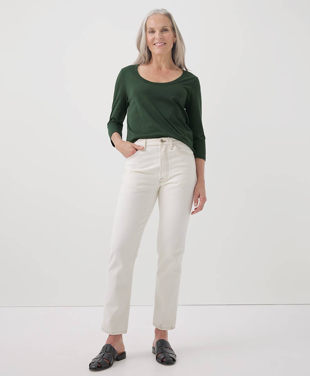 Women's Softspun Scoop Neck Three-Quarter Sleeve Tee