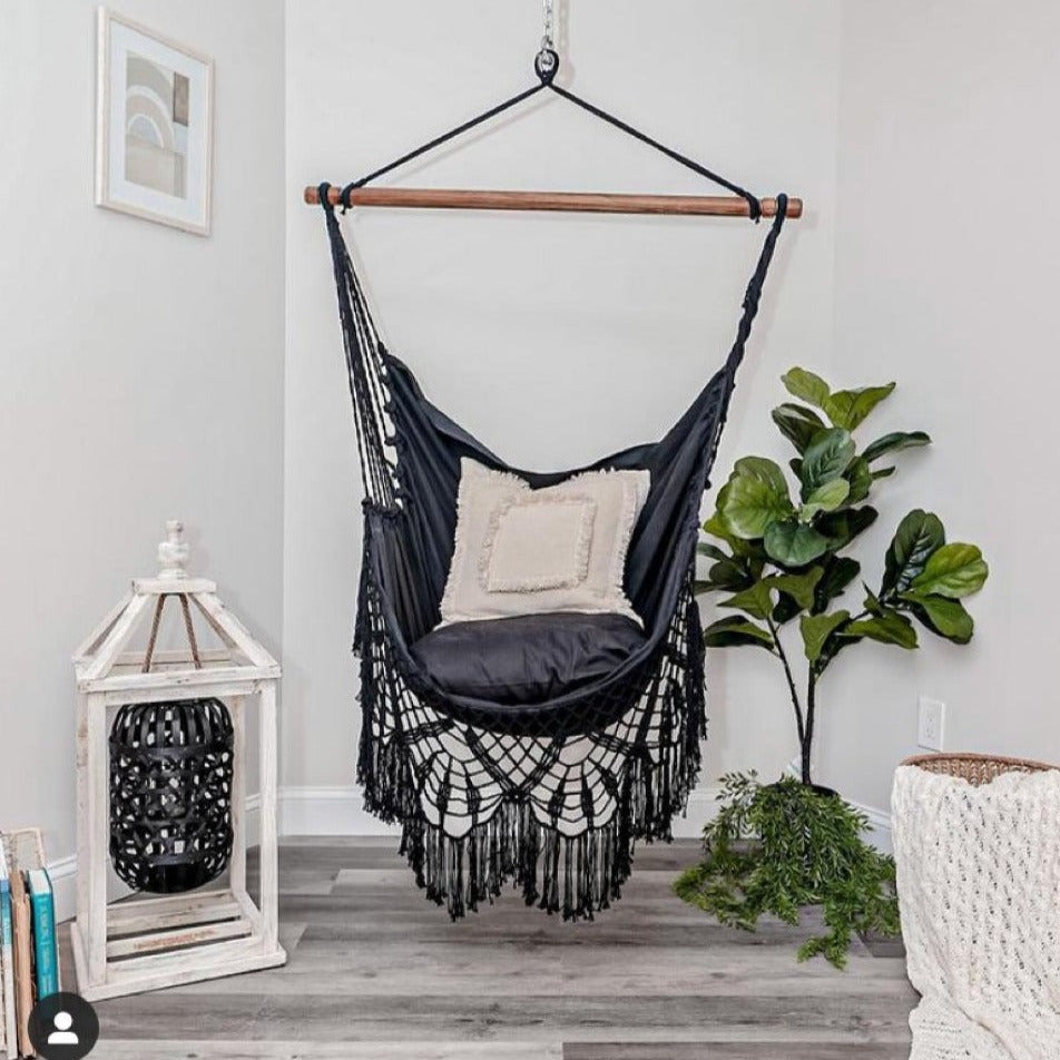 Black Boho Black Hammock Chair | NINA
