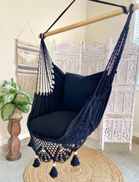Black Crochet Hammock Chair | LUCIA BLACK