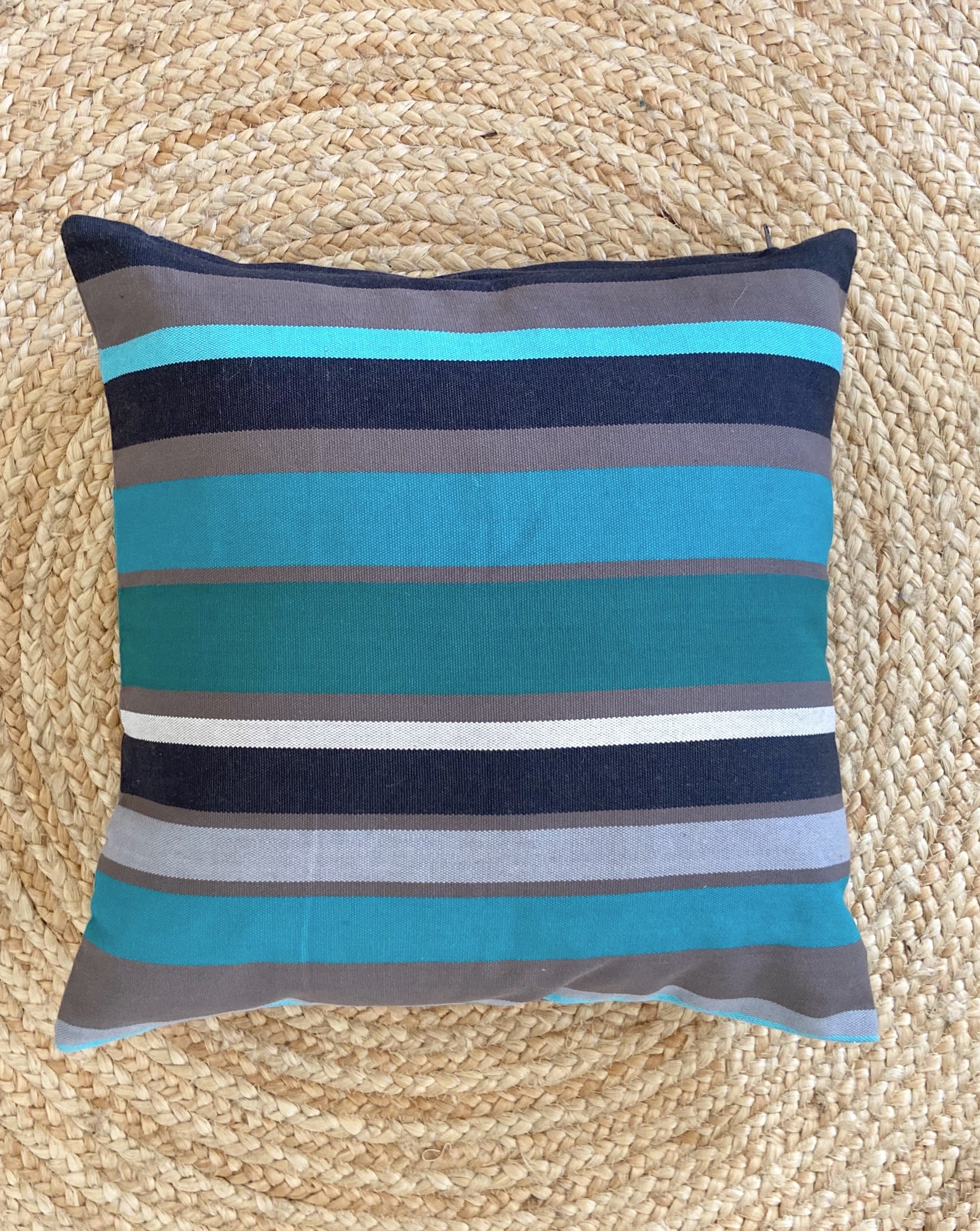 Turquoise Blue Striped Pillow Cover | TURQUOISE