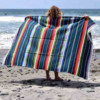 100% Cotton Blue Serape Blanket