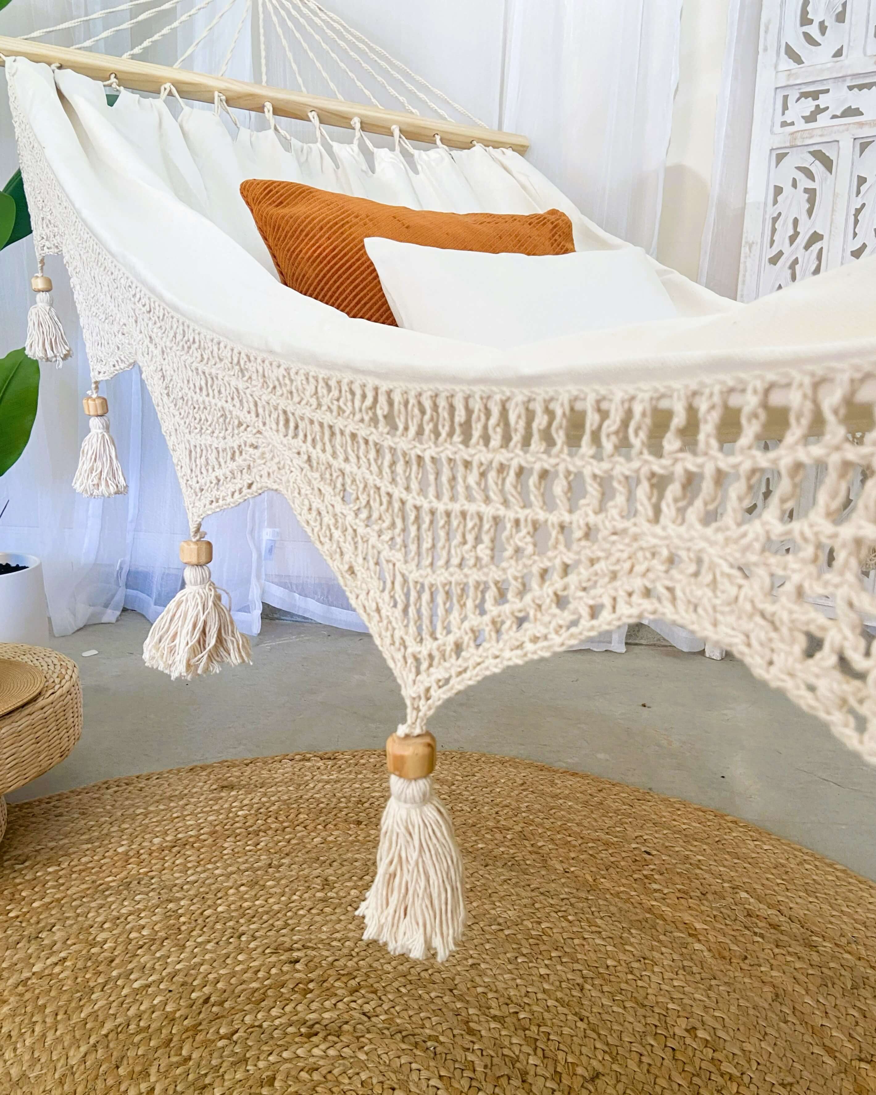 Bohemian Hammock With Wood Spreader Bars | DANIELLA LUX