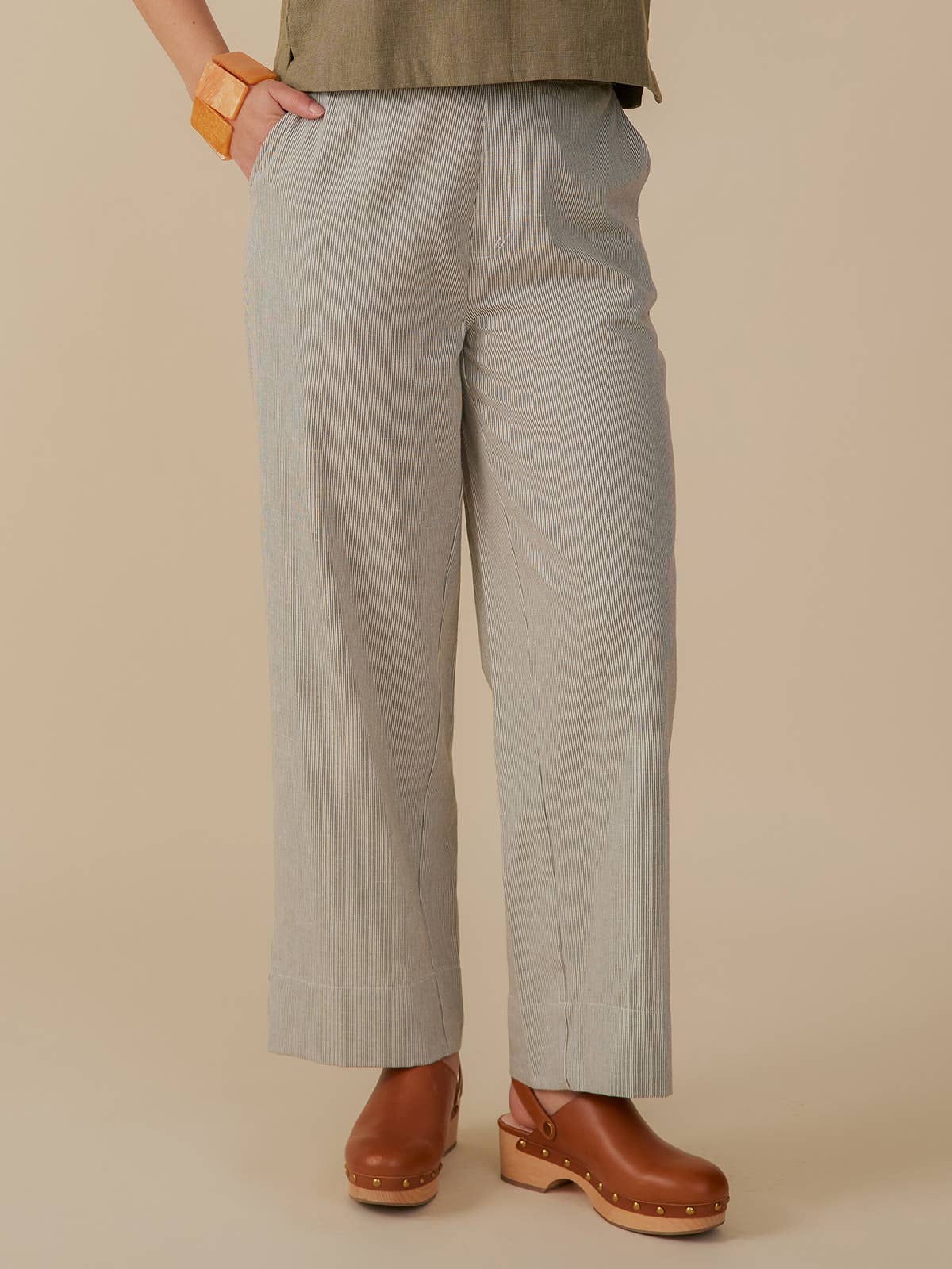 Tabitha Pant Olive Stripe