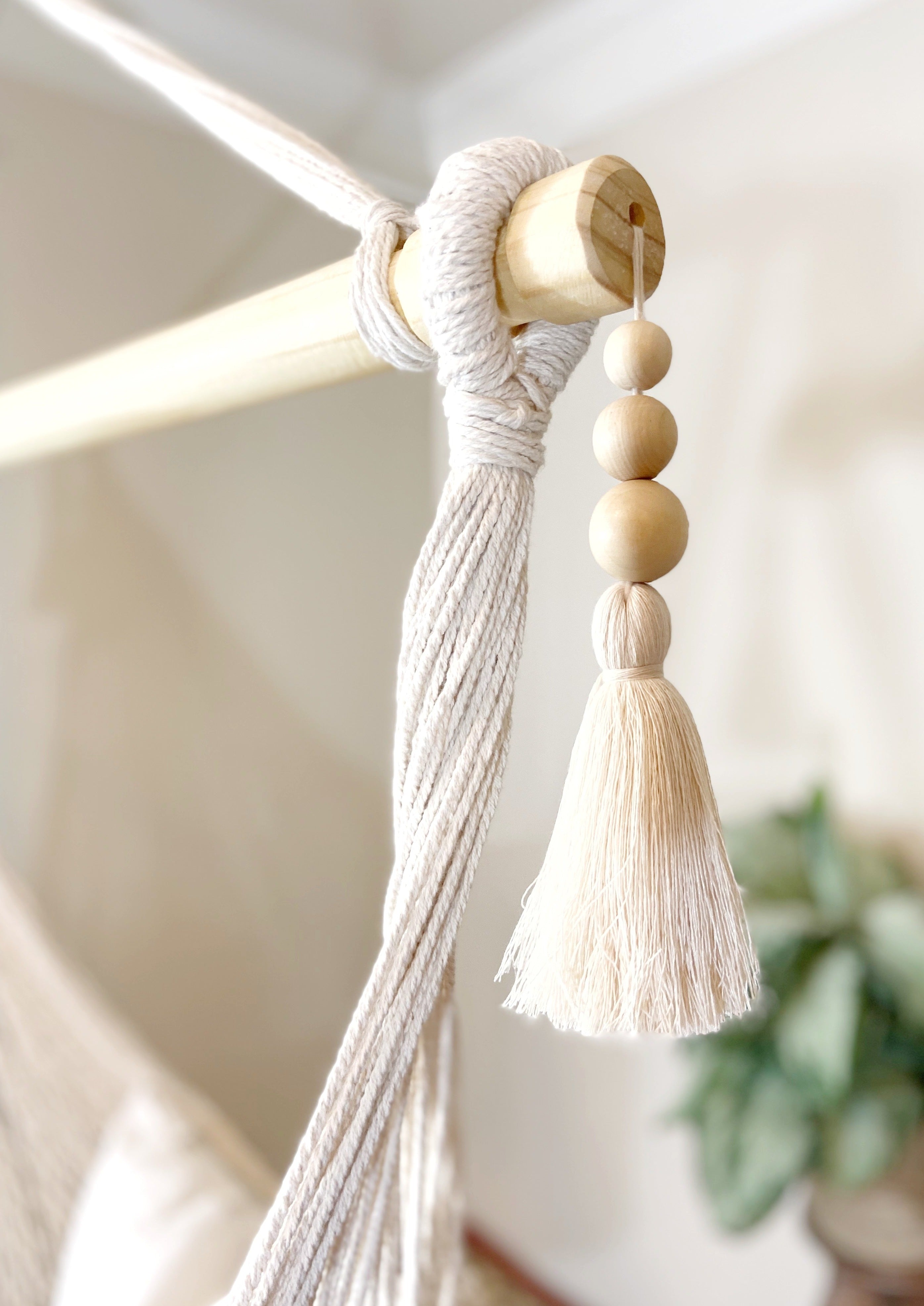 Woven Macrame Hanging Chair with Tassels | DIANA